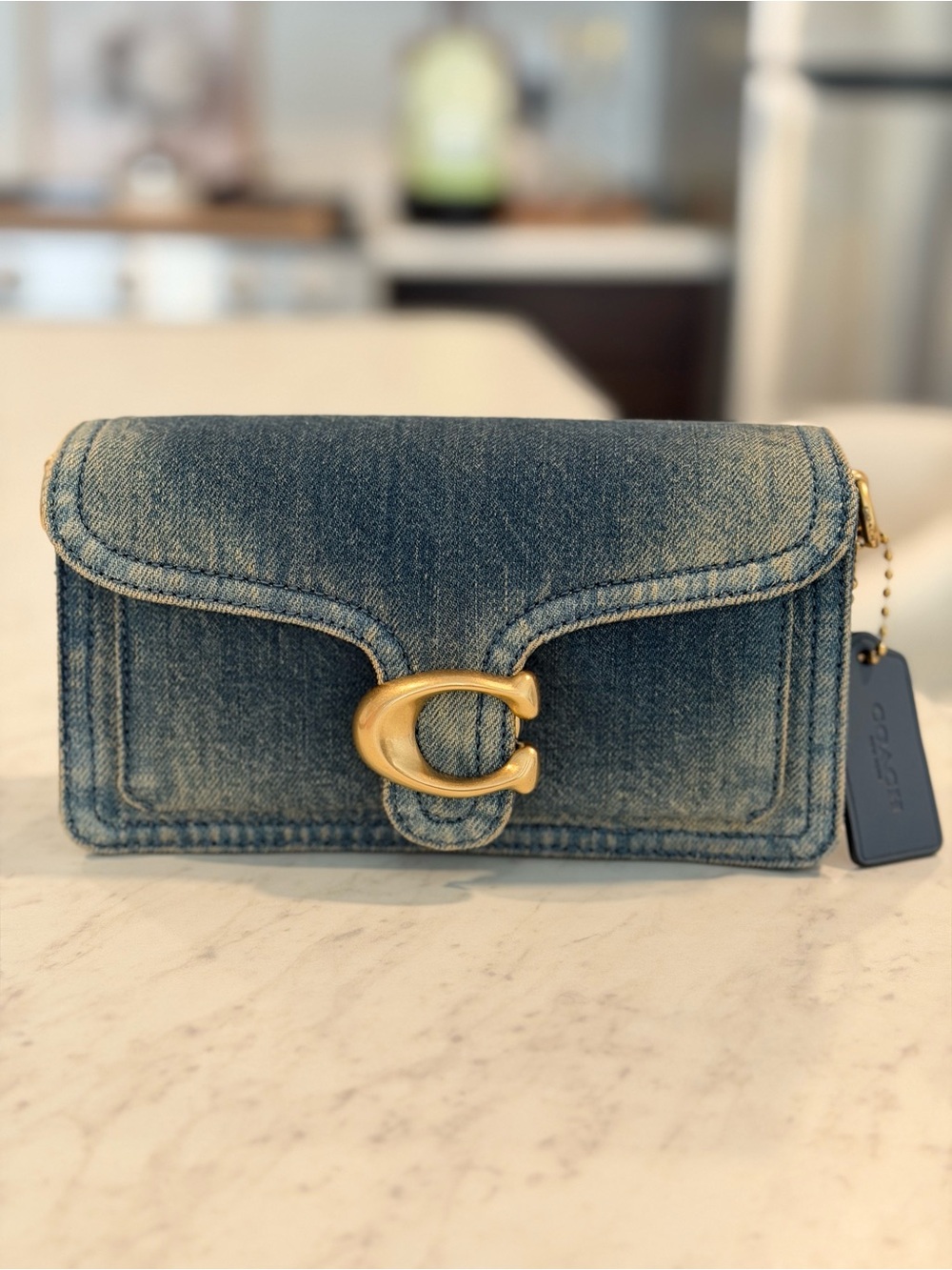 Coach Tabby 20 Small Regenerative Cotton Denim Shoulder Bag